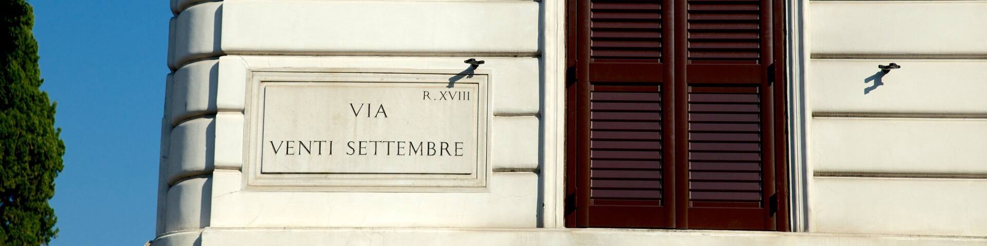 Via XX Settembre mettant en vedette signalisation