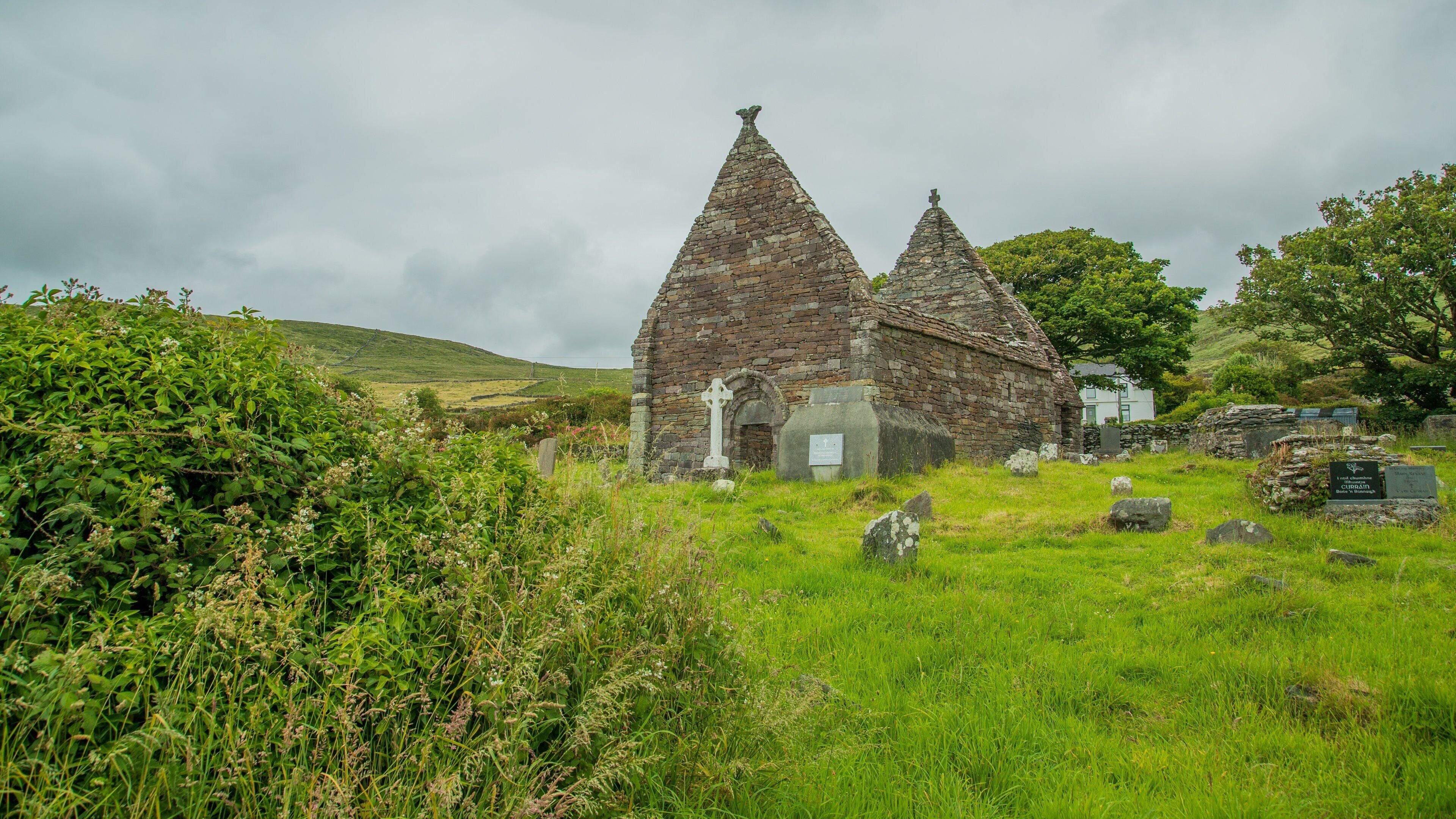 Kilmalkedar Church showing heritage elements, a ruin and a church or cathedral