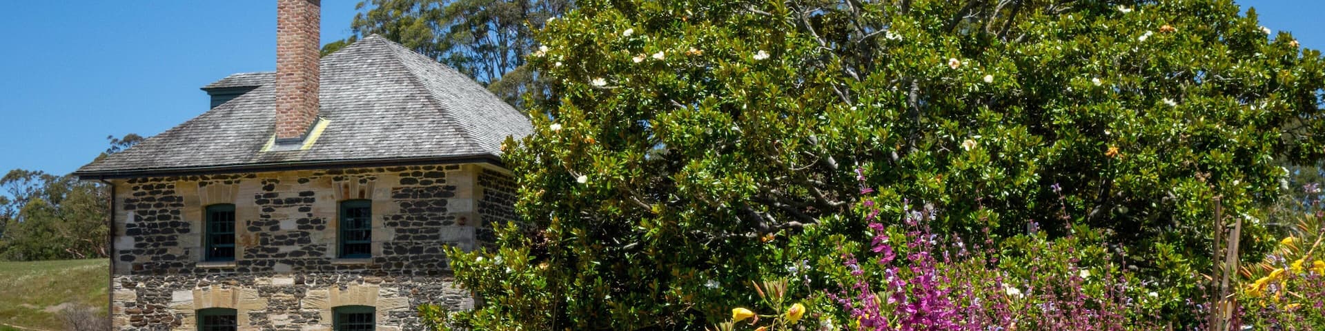 Stone Store which includes wildflowers and heritage elements