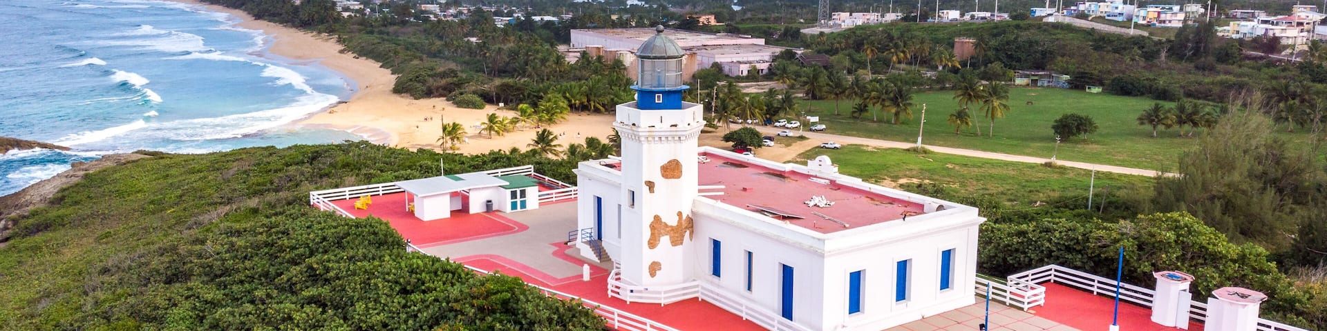 Aerial Drone Photo of Arecibo Lighthouse on the Caribbean island of Puerto Rico