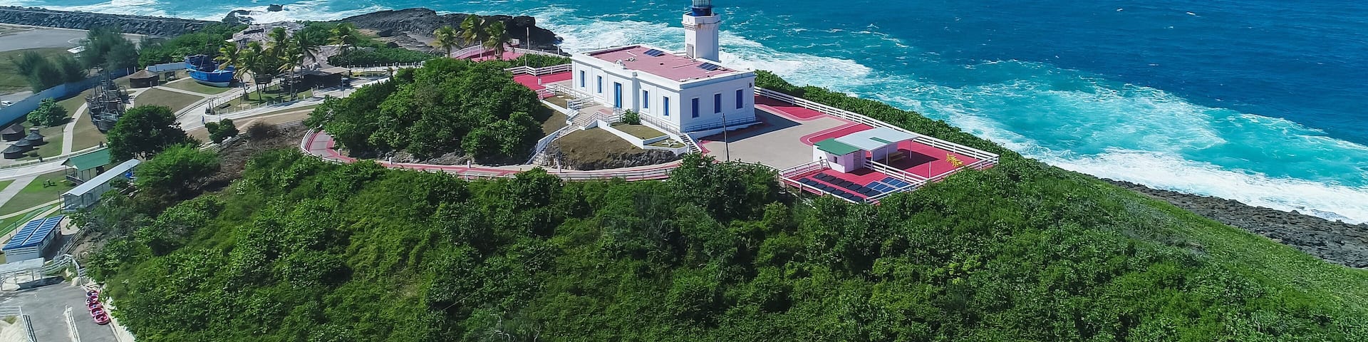 Aerial view of the Arecibo Lighthouse in Puerto Rico