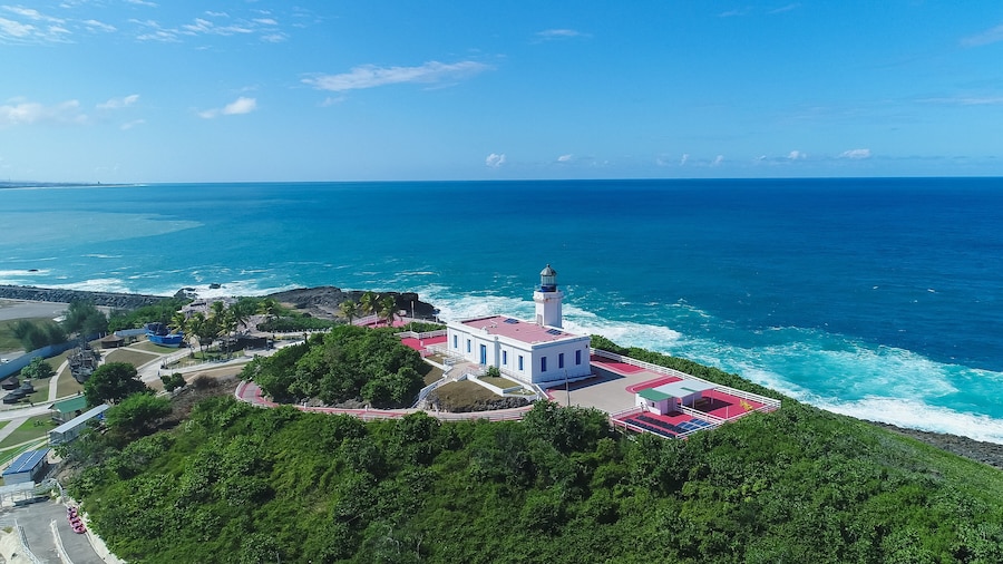 Aerial view of the Arecibo Lighthouse in Puerto Rico