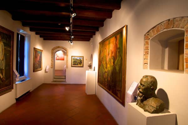 Chùteau de Masnago montrant art, chùteau et vues intérieures