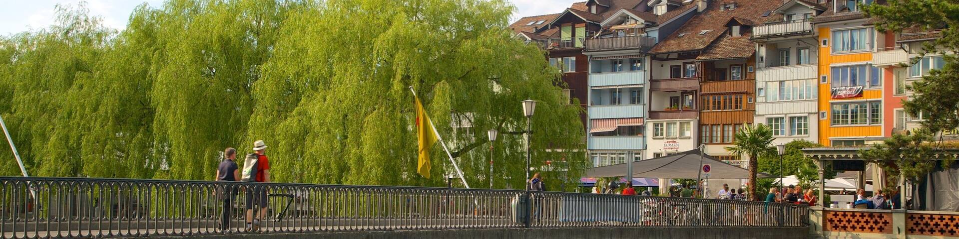 Schloss Thun welches beinhaltet Fluss oder Bach, Burg und Brücke