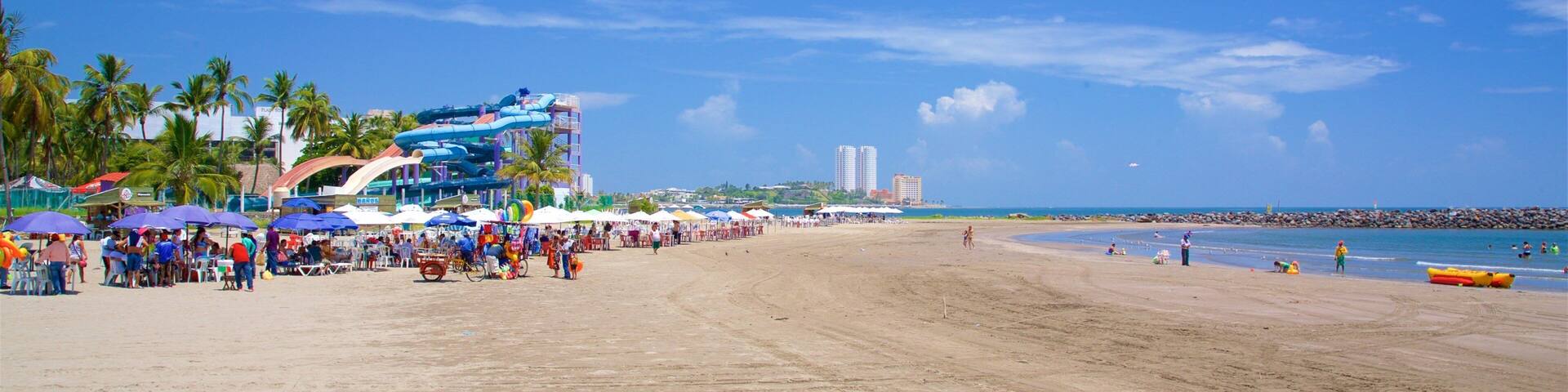 モカンボ ビーチ 表示 砂浜 及び 大勢の人々