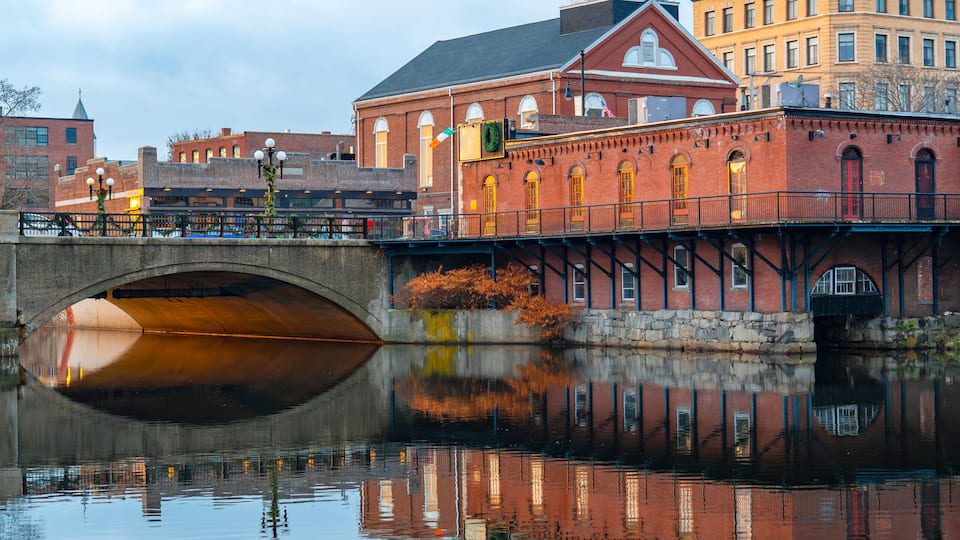 the main street bridge over the Nashua river, Nashua, New Hampshire