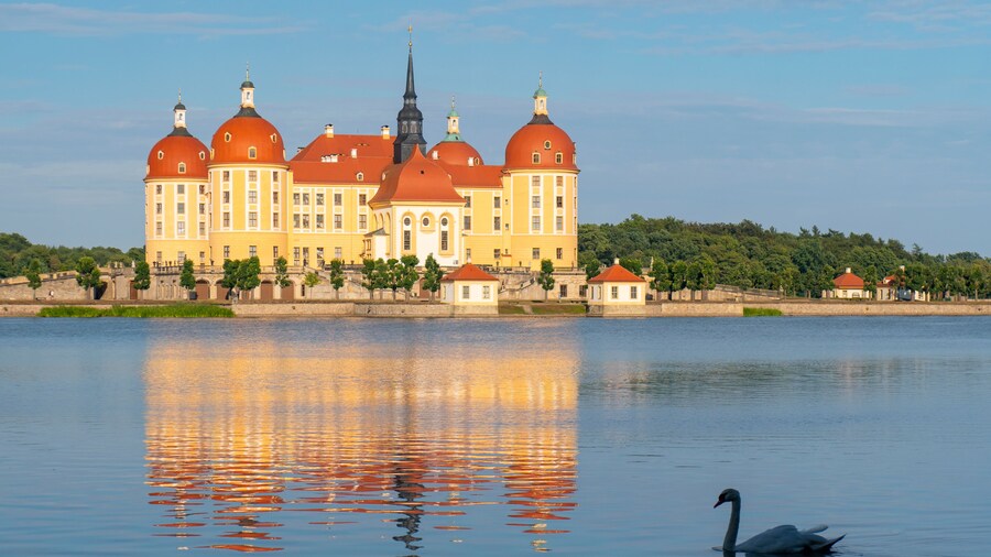 Schloss Moritzburg, a Baroque castle in Moritzburg, near Dresden, Saxony Germany.