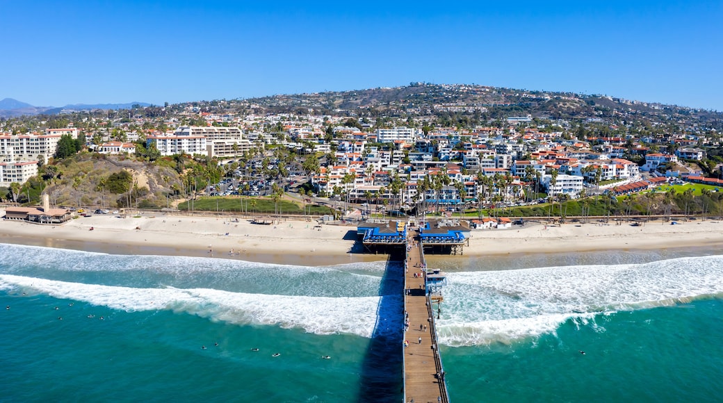 Aerial view of San Clemente California with pier and beach sea vacation panorama in the United States