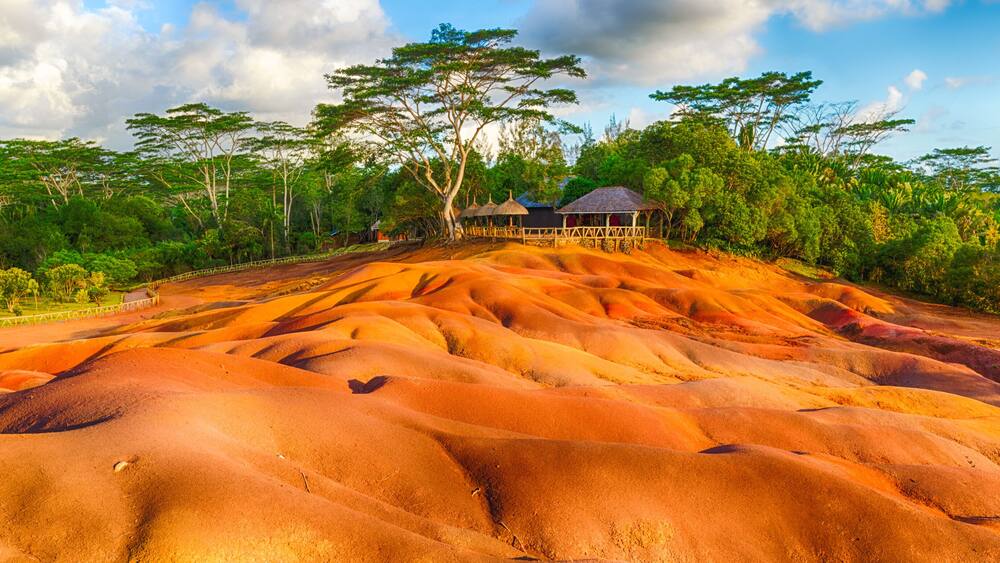 Seven colour earth. Beautiful landscape. Mauritius. Panorama