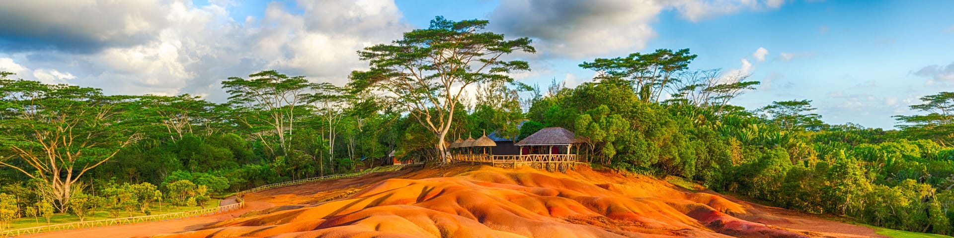 Seven colour earth. Beautiful landscape. Mauritius. Panorama