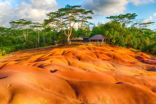 Seven colour earth. Beautiful landscape. Mauritius. Panorama