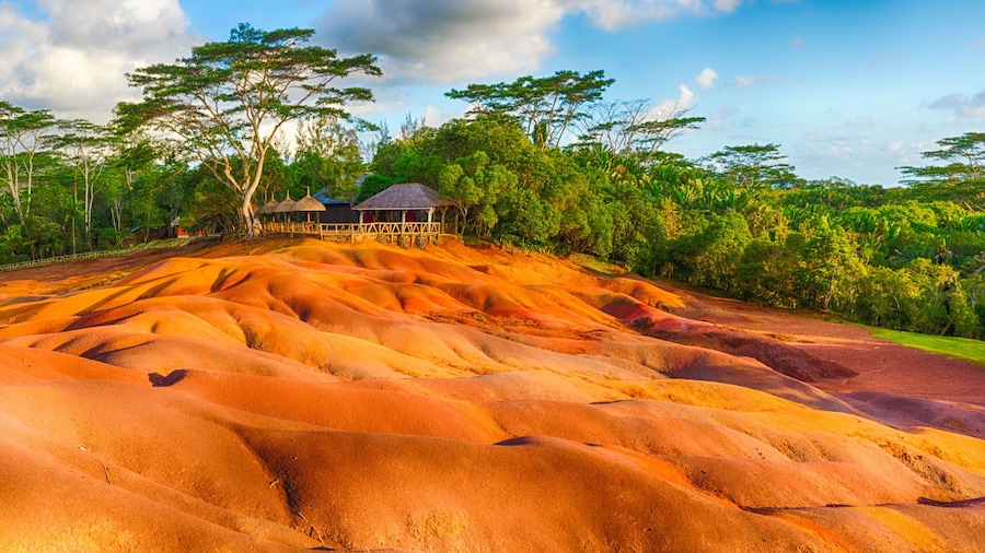 Seven colour earth. Beautiful landscape. Mauritius. Panorama