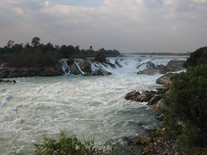Don Det waterfalls #blue water