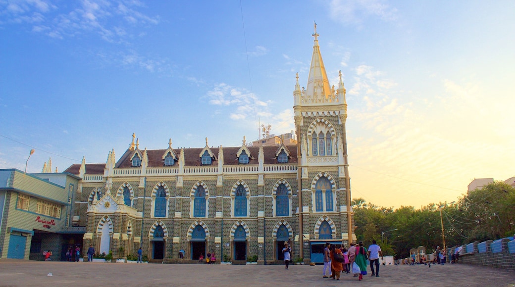 Mt. Mary Church which includes a sunset, a church or cathedral and heritage elements