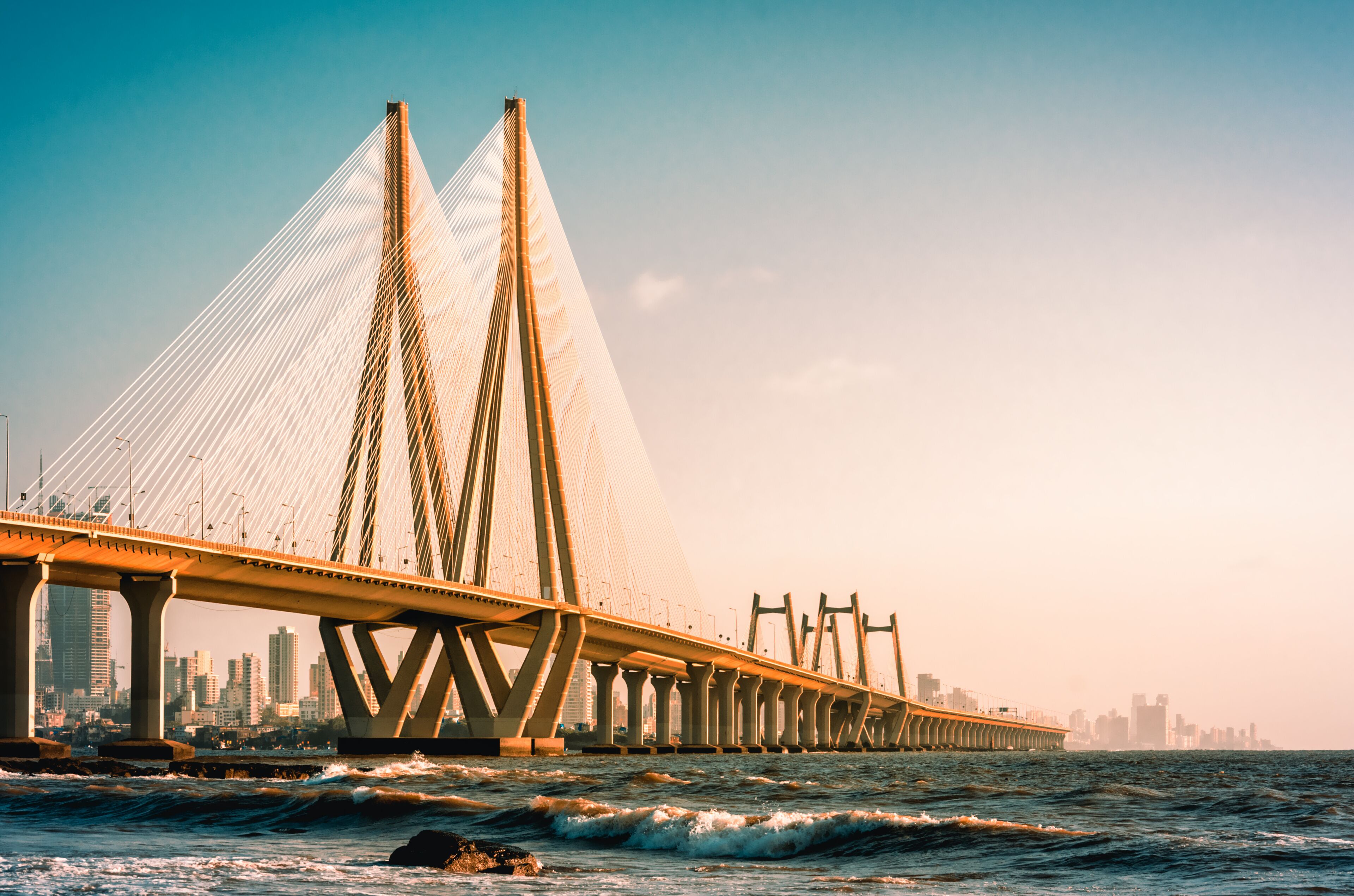 Bandra Worli Sea Link, Mumbai in the evening