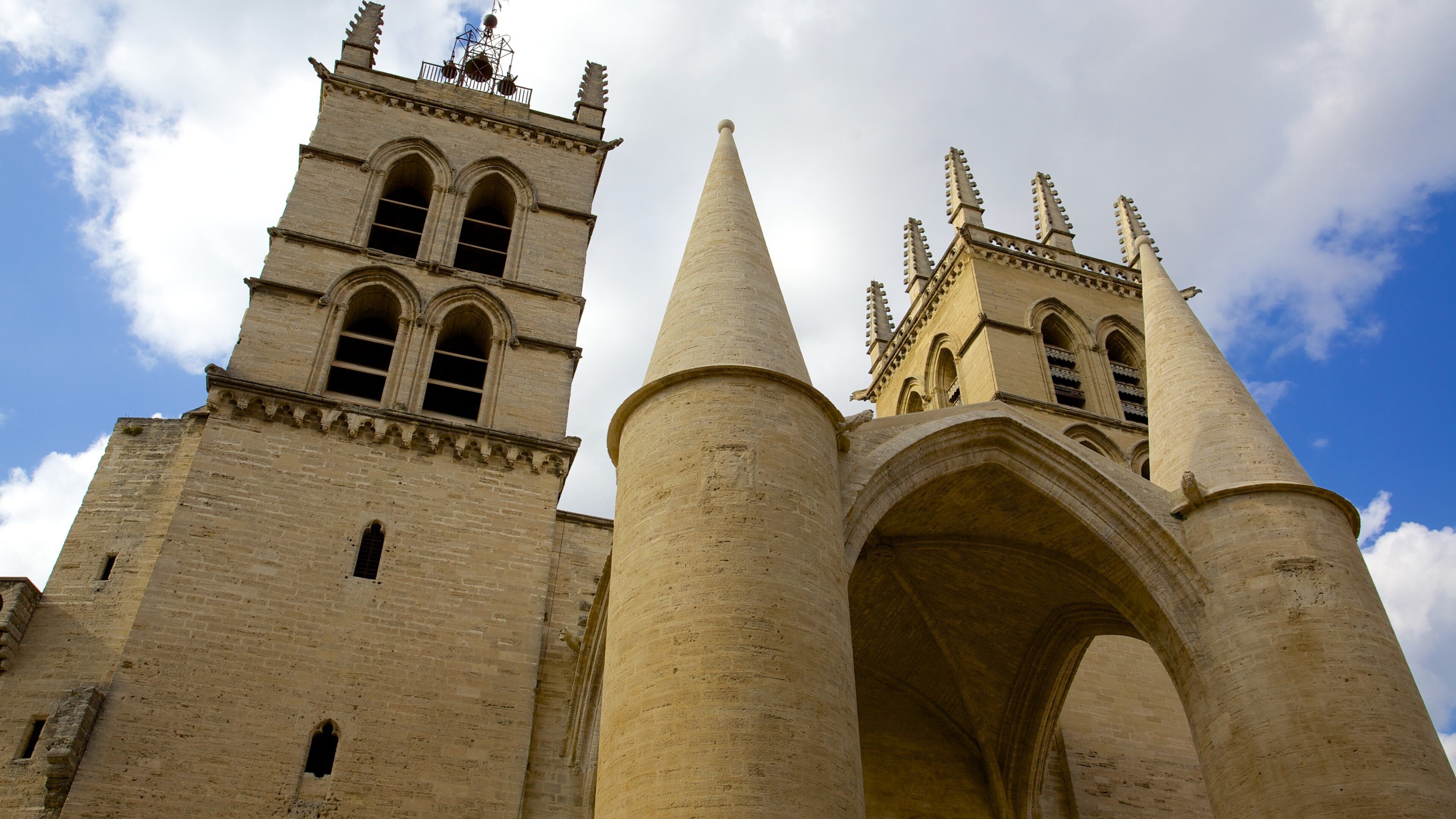 Katedralen i Montpellier som inkluderer kirke eller katedral og historisk arkitektur