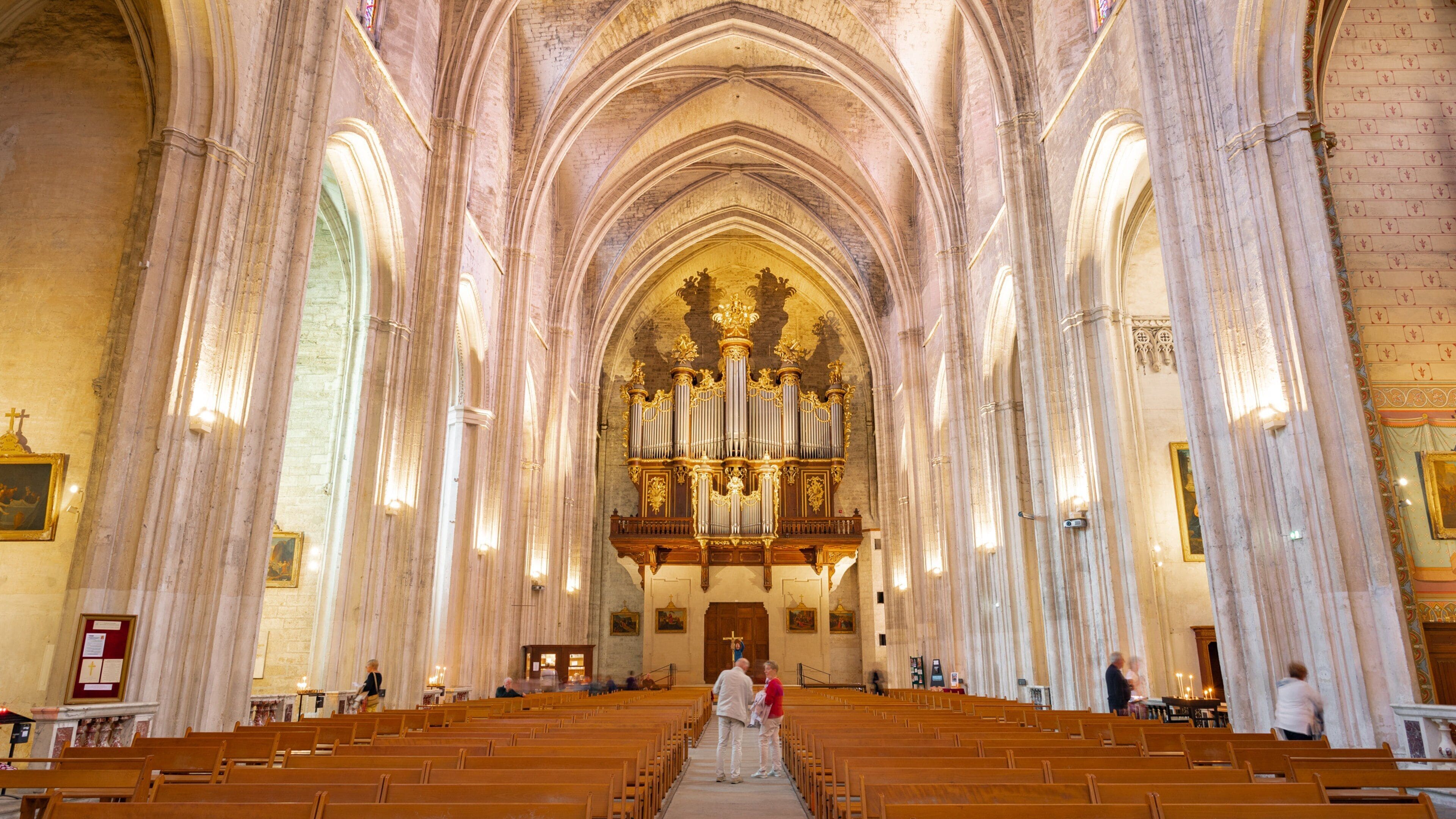 Montpellier Cathedral featuring heritage elements, a church or cathedral and interior views