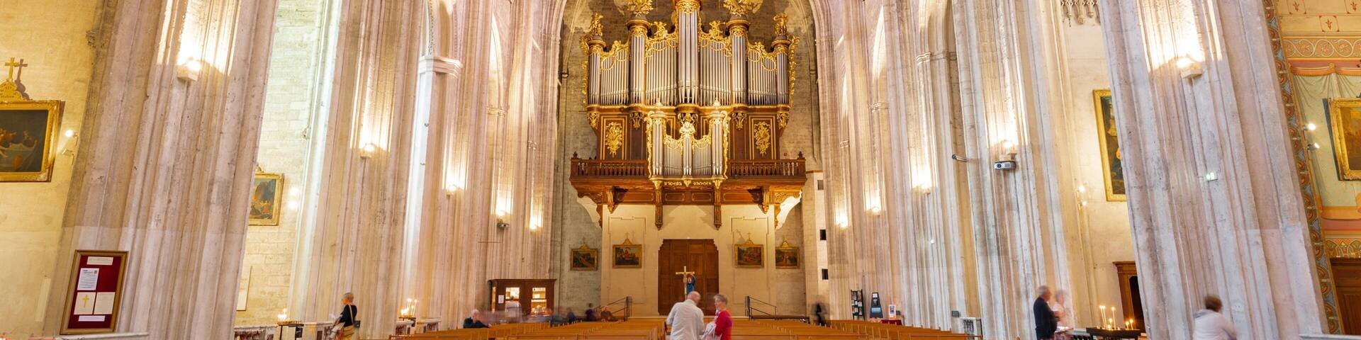 Montpellier Cathedral featuring heritage elements, a church or cathedral and interior views