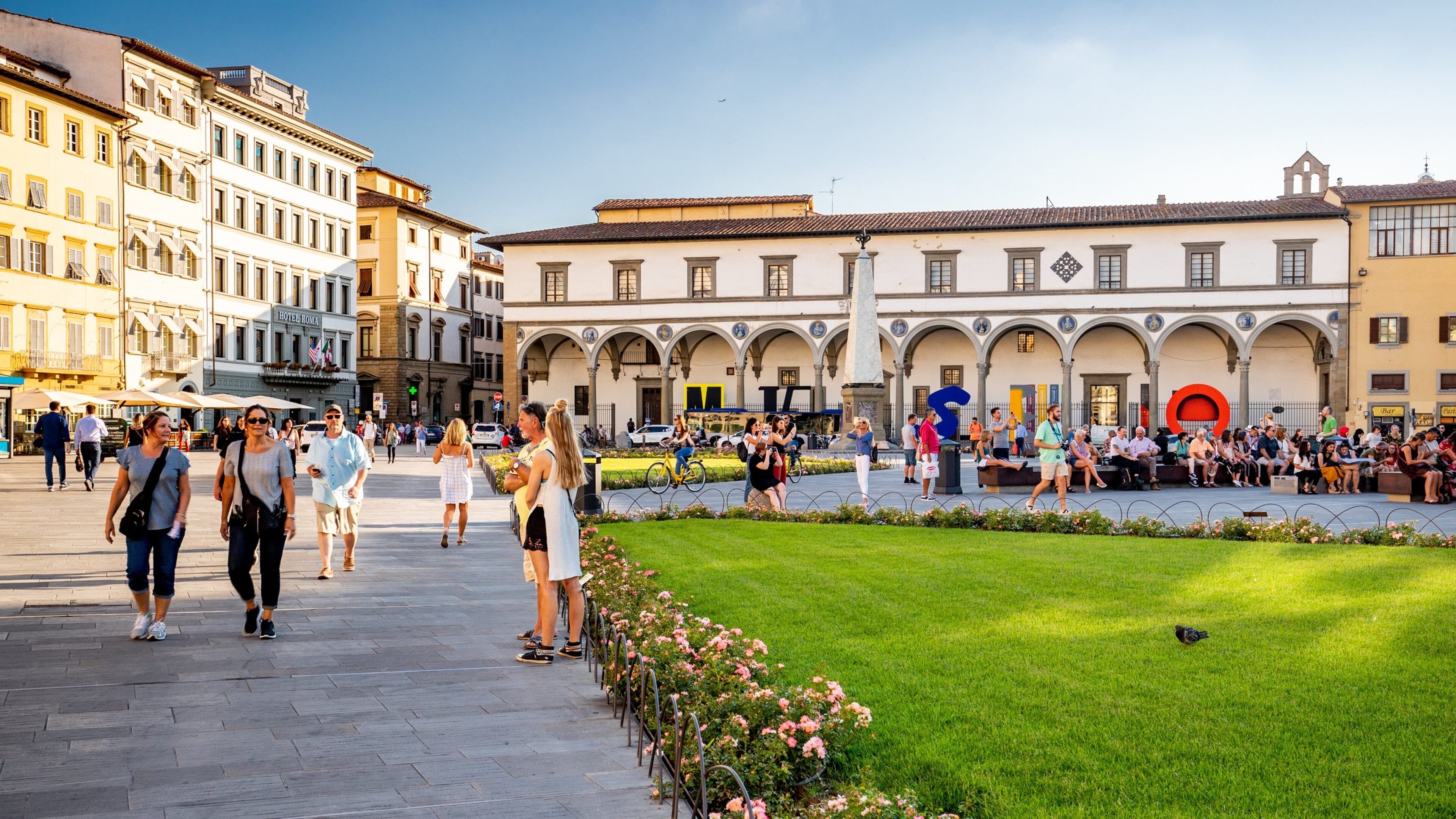 Piazza di Santa Maria Novella featuring street scenes, a park and flowers
