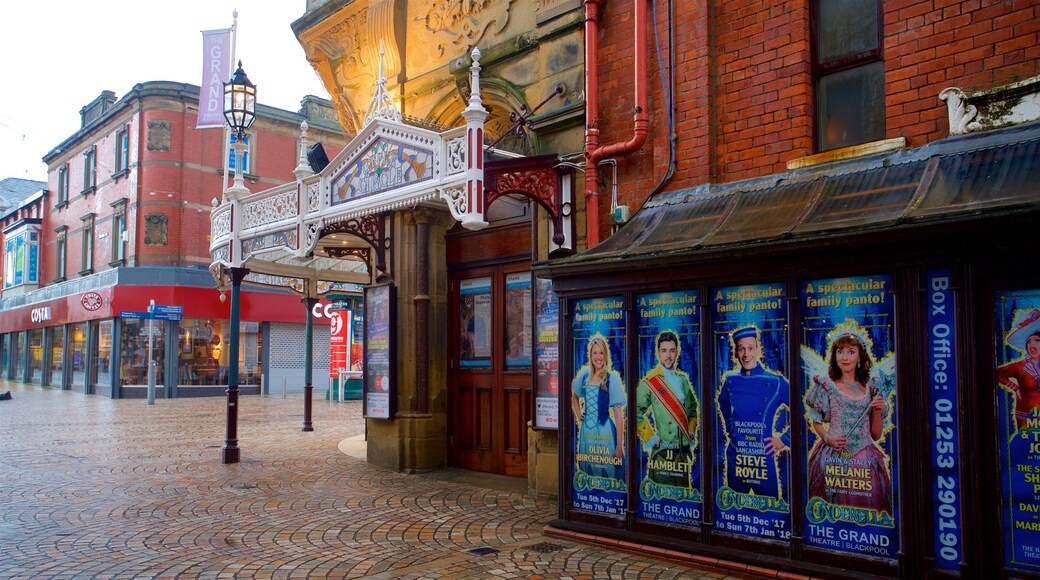 Blackpool Grand Theatre featuring signage