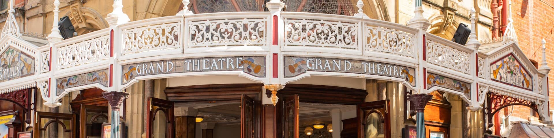 Blackpool Grand Theatre featuring signage and heritage elements