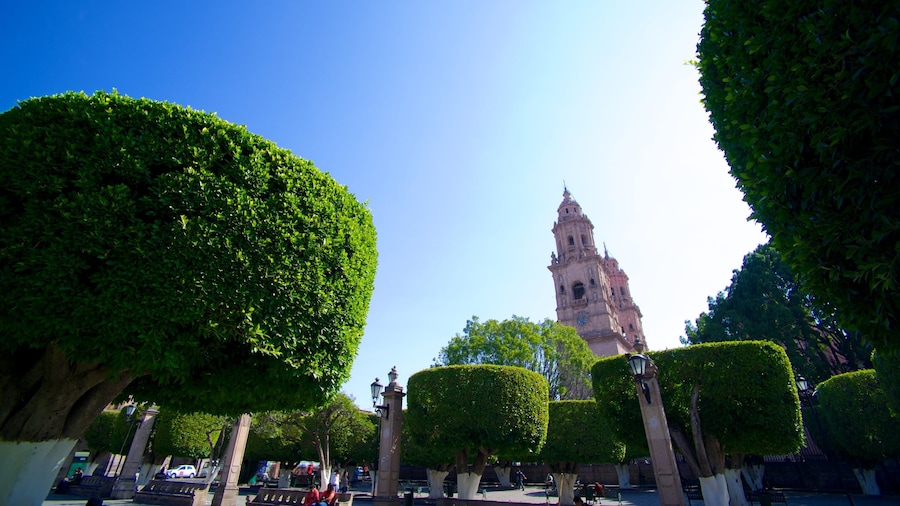 Plaza de Armas featuring a garden and heritage architecture