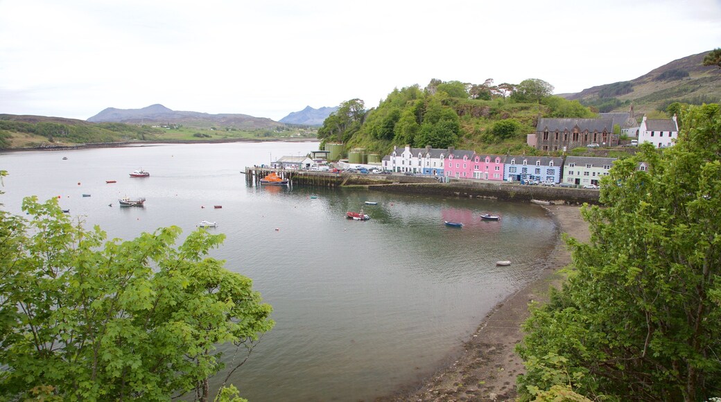 Portree Harbour showing a bay or harbor, boating and a lake or waterhole
