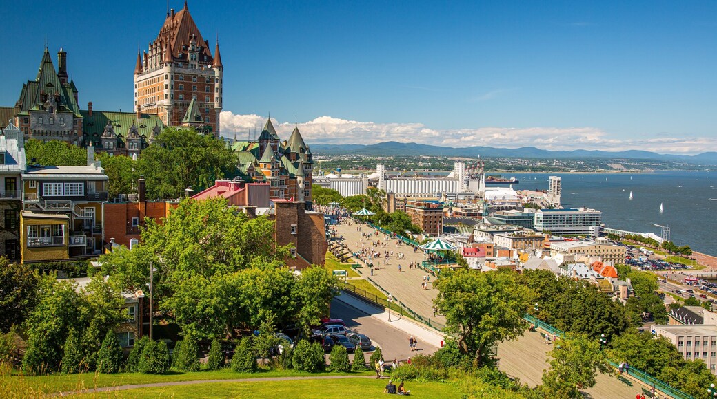 Parks Canada\'s Dufferin Terrace which includes landscape views, heritage elements and a coastal town