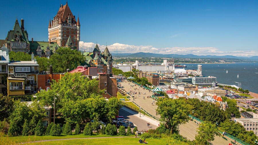 Parks Canada\'s Dufferin Terrace which includes landscape views, heritage elements and a coastal town