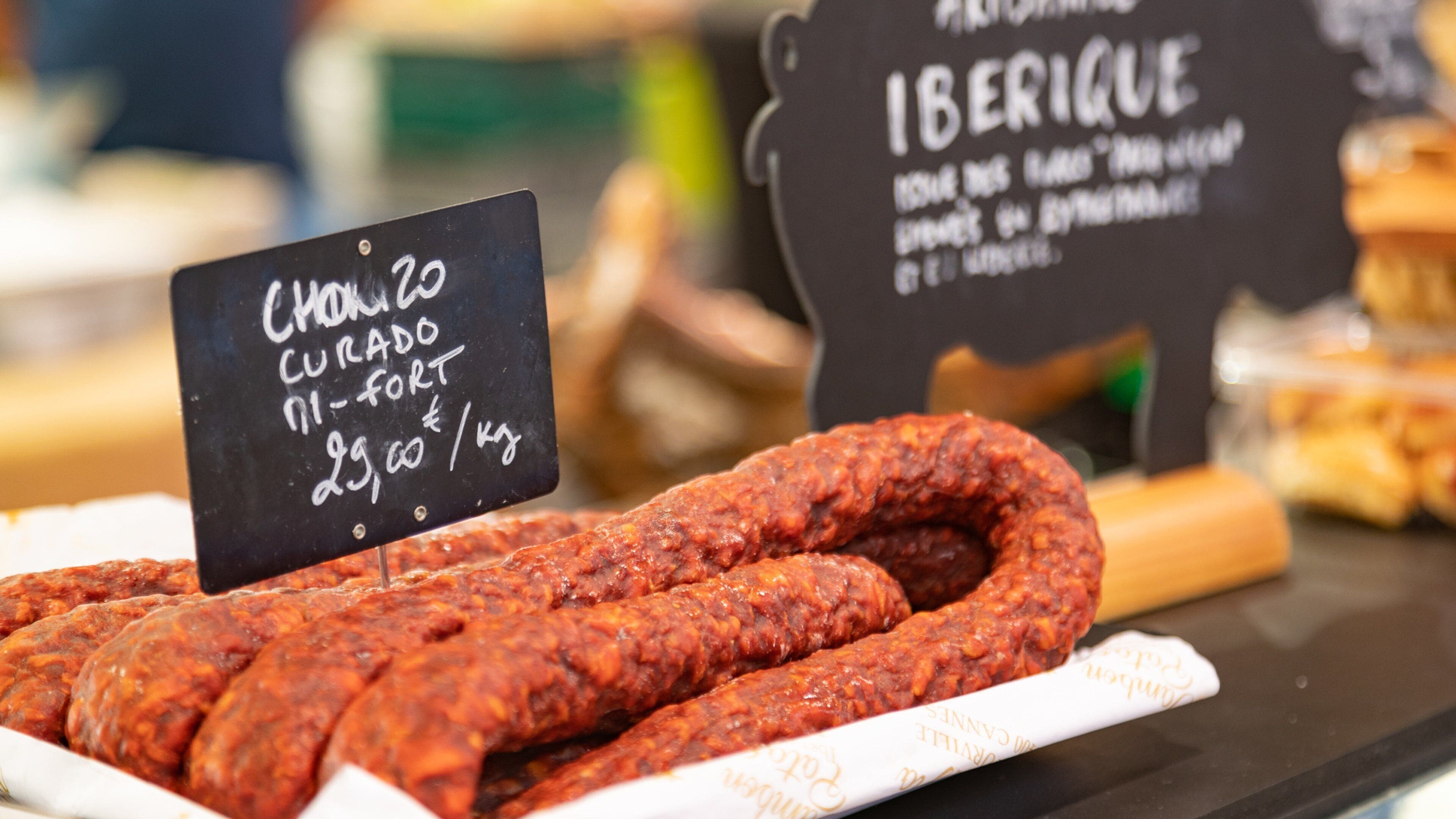 Forville Provencal Food Market showing signage and food