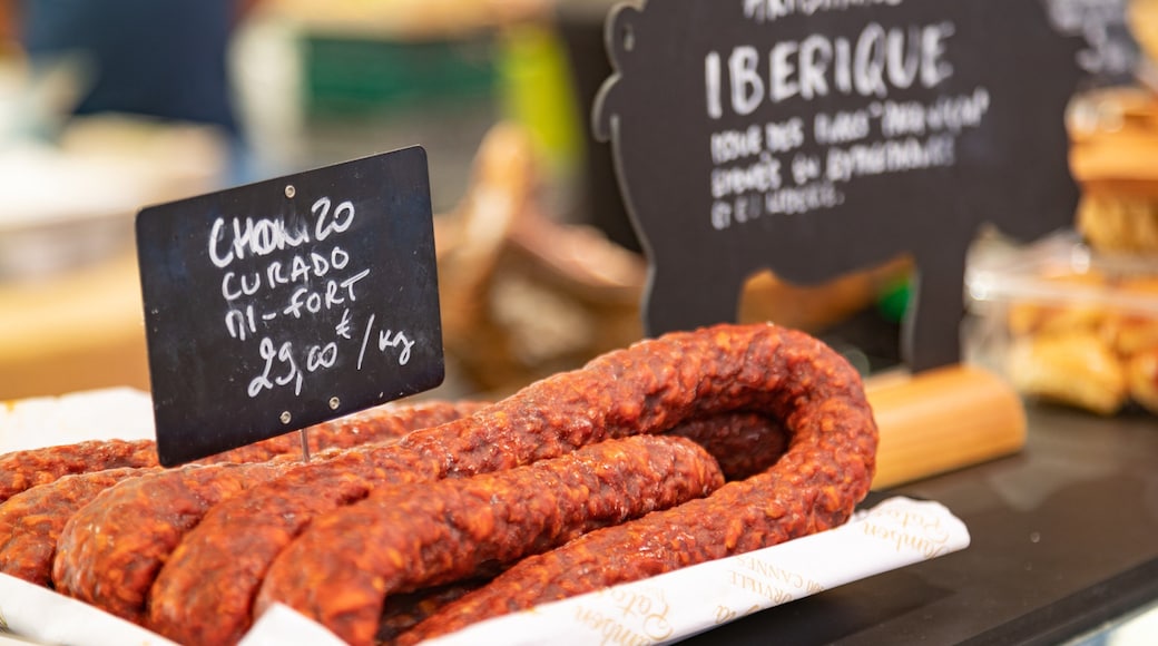 Forville Provencal Food Market showing signage and food