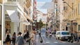 Rue d\'Antibes featuring street scenes and a city as well as a small group of people
