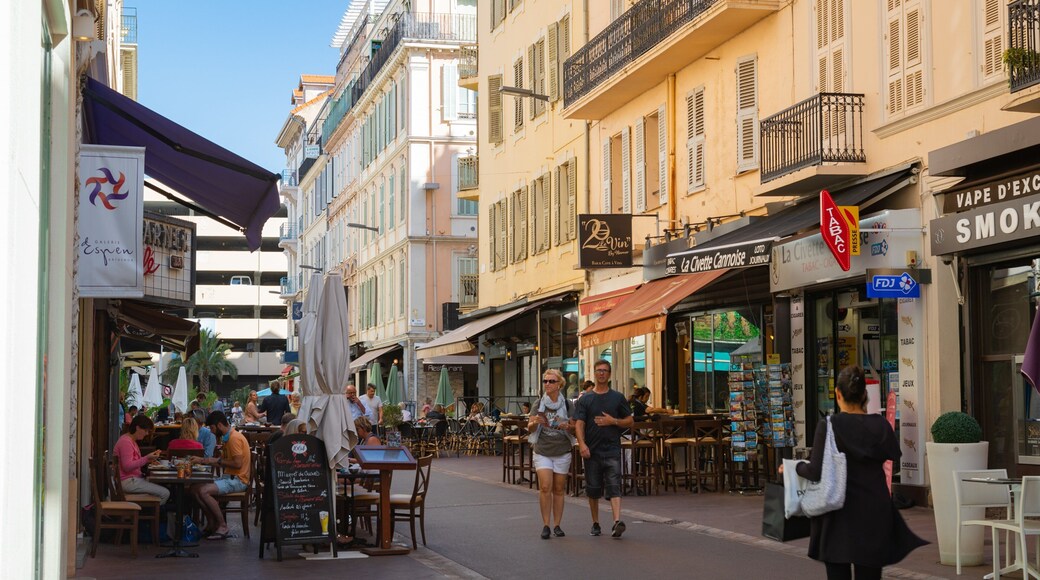 Rue d\'Antibes featuring street scenes as well as a couple