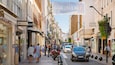 Rue d\'Antibes featuring a city