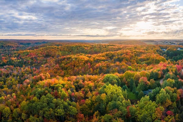 Autumn Sunrise over the Otsego Golf Club Resort area in Gaylord, Michigan