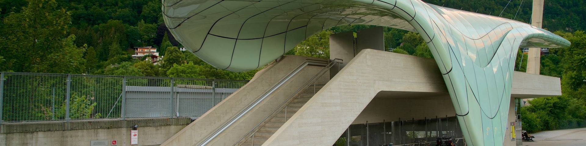 Nordkette Cable Car which includes a sunset, tranquil scenes and modern architecture