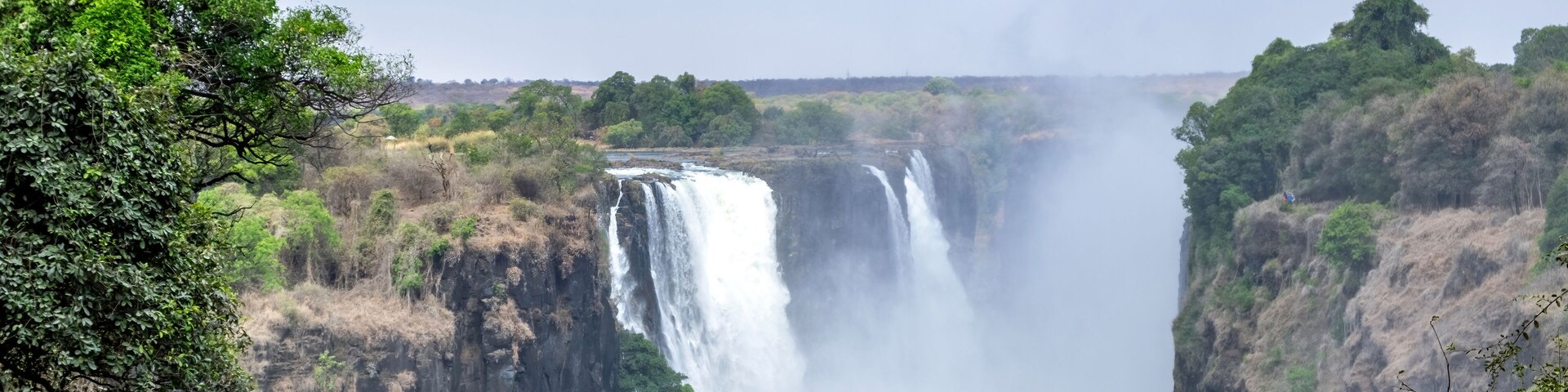 Victoria Falls, waterfall on the Zambezi River between Zambia and Zimbabwe. Africa