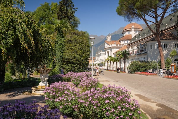 Kurhaus which includes wildflowers and a park