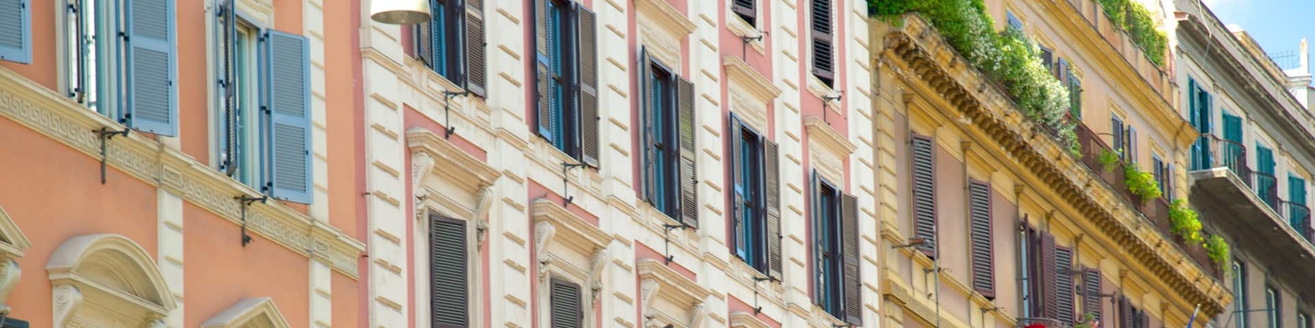 Via Nazionale which includes heritage architecture and a city