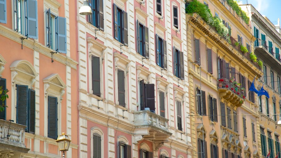 Via Nazionale which includes heritage architecture and a city