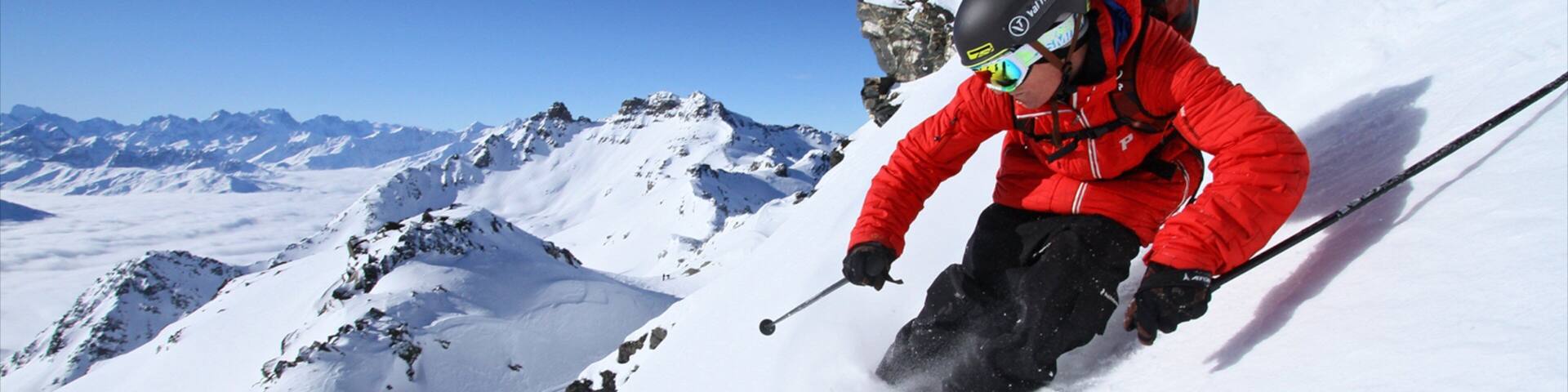 Val Thorens-laskettelukeskus joka esittää maisemat, lunta ja maastohiihto