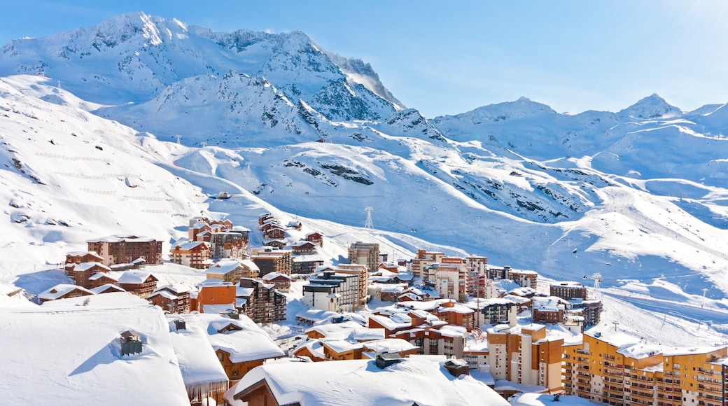 Val Thorens Ski Resort which includes landscape views, a luxury hotel or resort and snow
