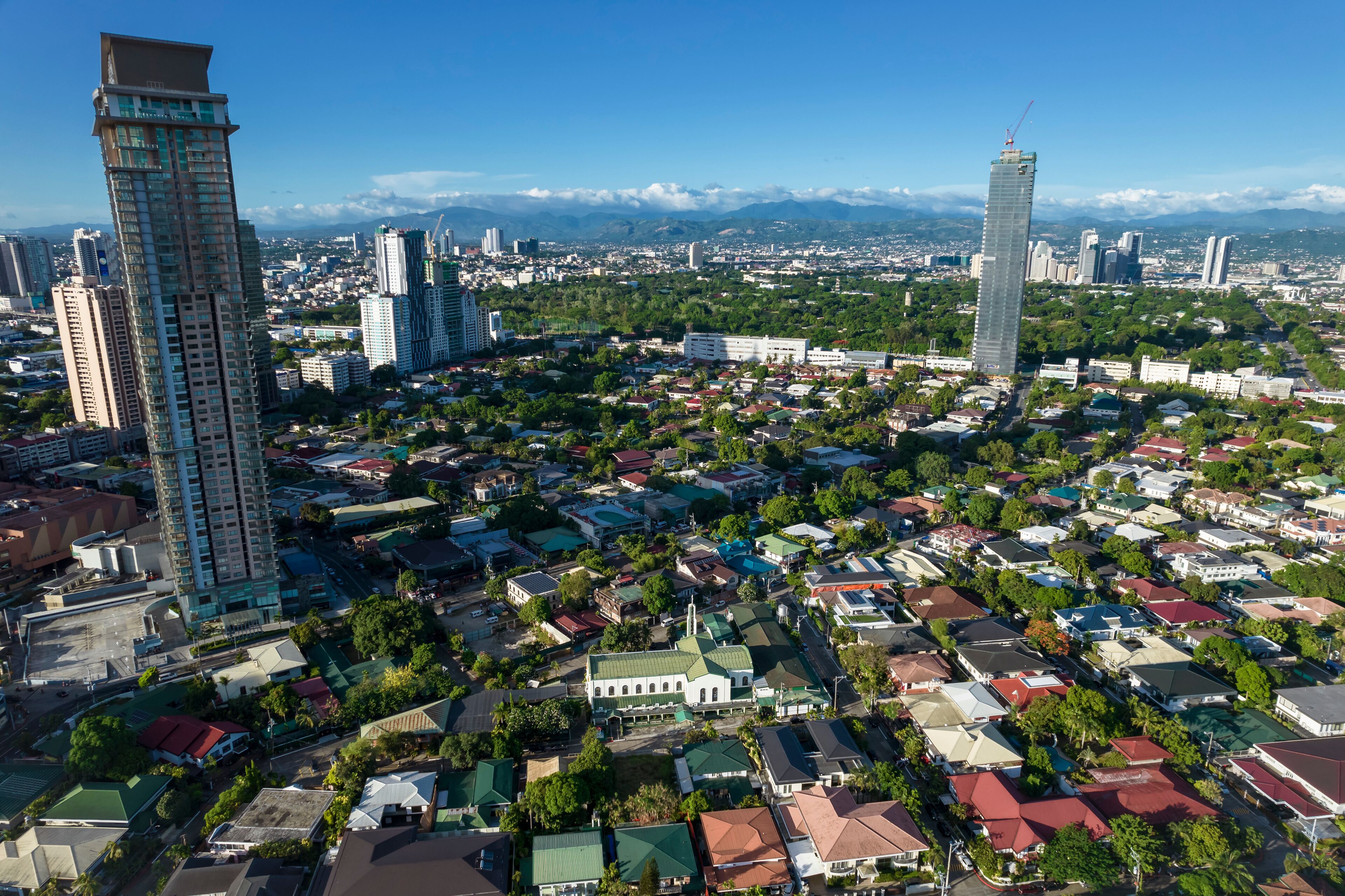 San Juan, Metro Manila, Philippines - Aerial of Greenhills East Subdivision.