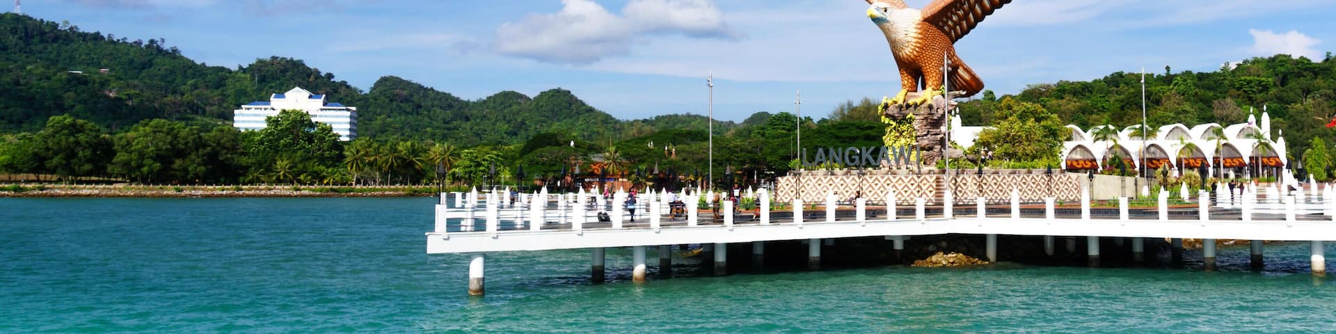 K14BAC Shot of Langkawi's Eagle Square from the sea