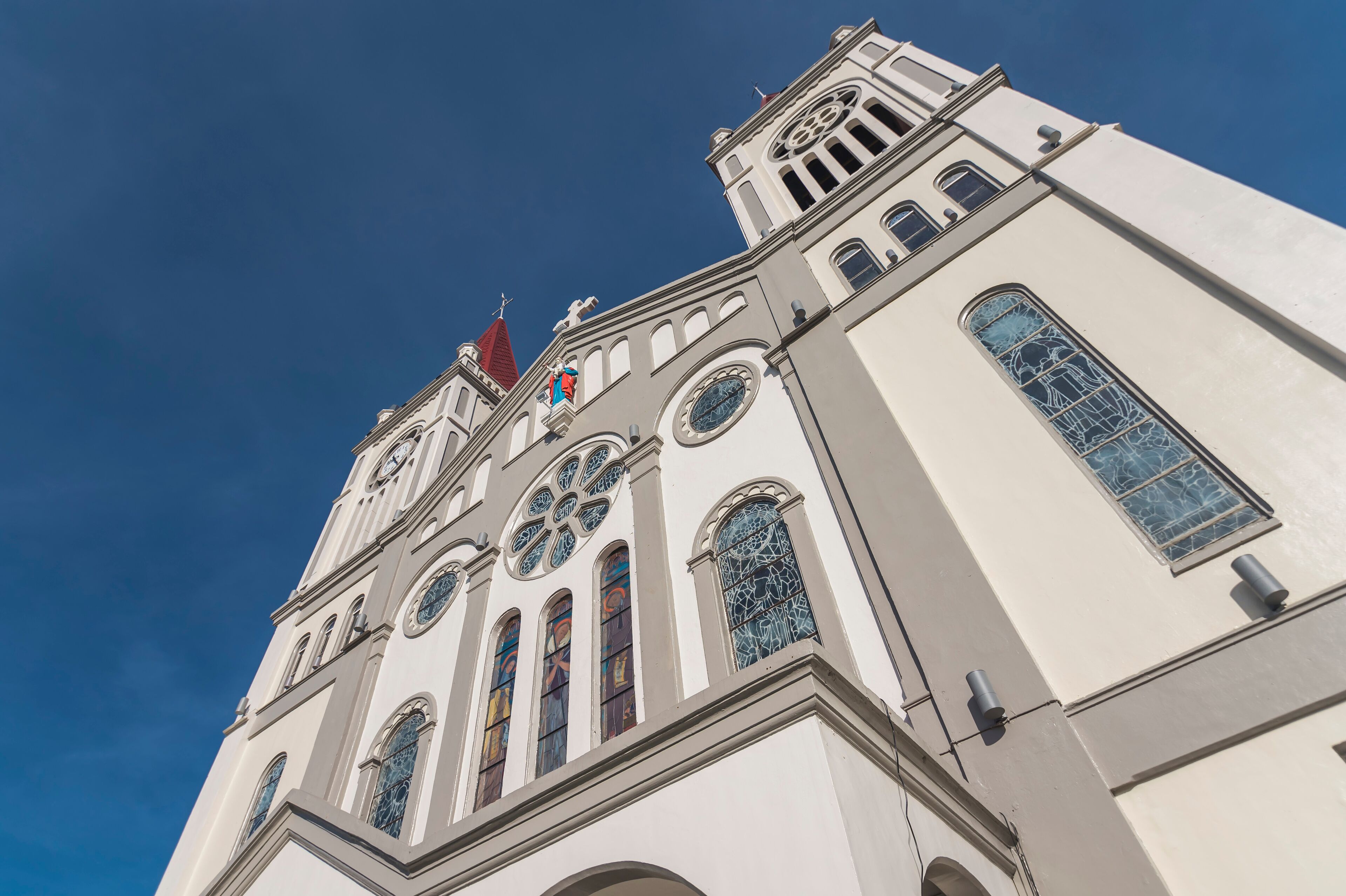 Baguio City, Philippines - The front facade of Our Lady of the Atonement Cathedral or Baguio Cathedral. Part of the Archdiocese of Nueva Segovia
