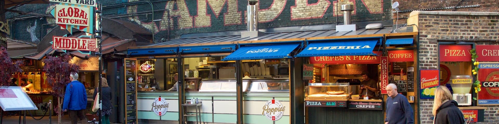 カムデン マーケット どの含み 標識 と マーケット 及び 少数の人々