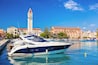 Marina with boats against church in Zakynthos town, Greece, Shutterstock ID 499643767, SF SSA Case with Manager Approval: Case 07151371, Job: Prepay credit, Client/Licensee: , Other: