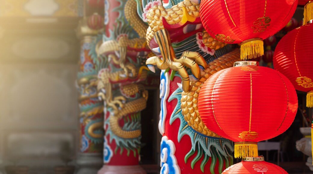 Chinese new year lanterns in china town area.