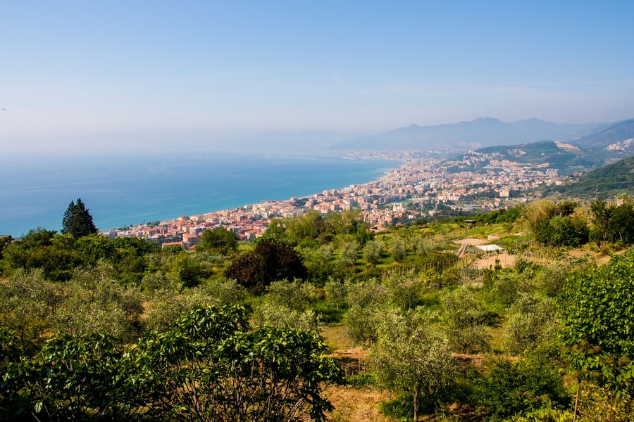 Landscape from Borgio Verezzi of Loano and Pietra Ligure, Savona, Liguria, Italy, Shutterstock ID 771656653, SF SSA Case with Manager Approval: Case 07151371, Job: Prepay credit, Client/Licensee: , Ot