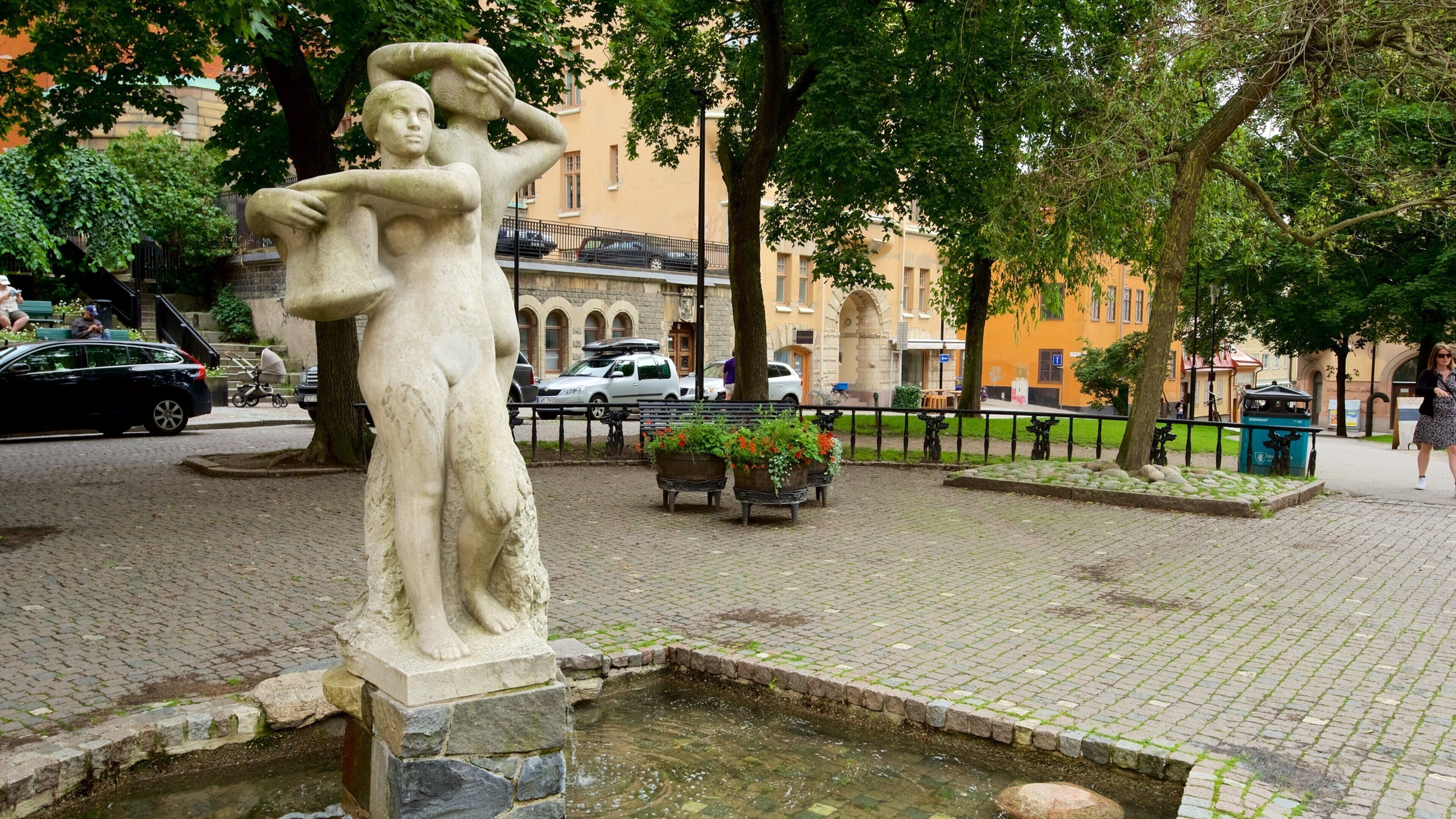 Mosebacke-plein inclusief een fontein